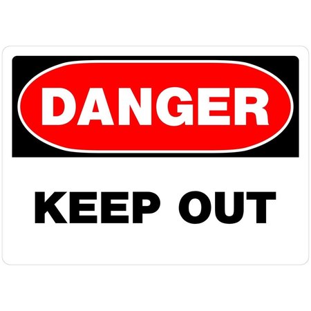 HILLMAN 10 x 14 in White Aluminum Danger Keep Out Sign 6 Piece 842064